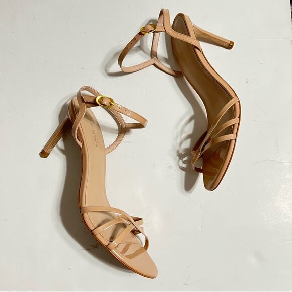 Stuart Weitzman Nude Starla 80 Patent Sandal Size 9 - Picture 8 of 13